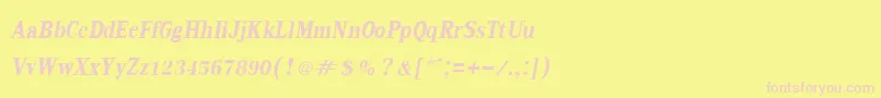 KodchiangupcBoldItalic Font – Pink Fonts on Yellow Background