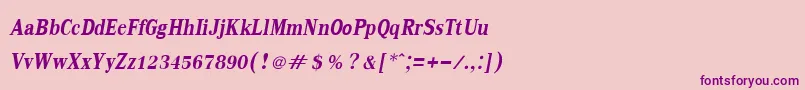 KodchiangupcBoldItalic Font – Purple Fonts on Pink Background