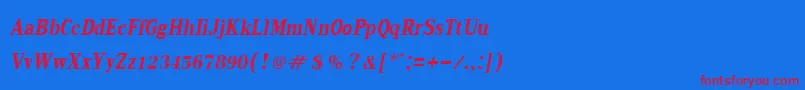Шрифт KodchiangupcBoldItalic – красные шрифты на синем фоне