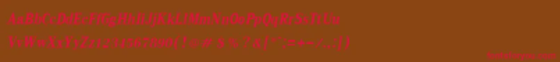 KodchiangupcBoldItalic Font – Red Fonts on Brown Background