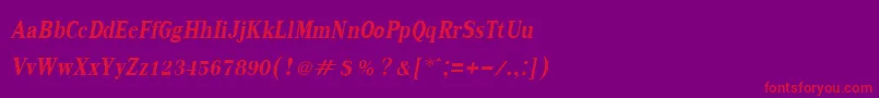 KodchiangupcBoldItalic Font – Red Fonts on Purple Background