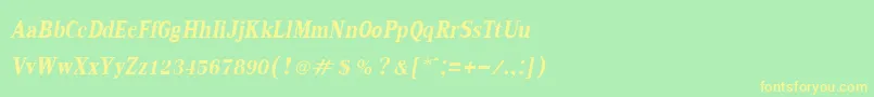 KodchiangupcBoldItalic Font – Yellow Fonts on Green Background