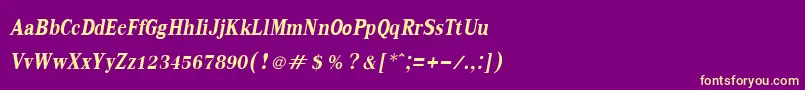 KodchiangupcBoldItalic Font – Yellow Fonts on Purple Background