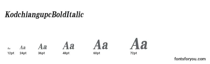 Размеры шрифта KodchiangupcBoldItalic