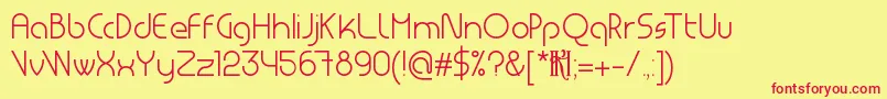 Шрифт MsdLight – красные шрифты на жёлтом фоне