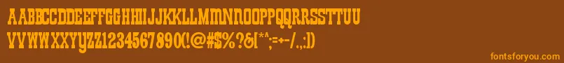 Czcionka Wendyville – pomarańczowe czcionki na brązowym tle
