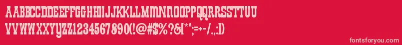 Wendyville Font – Pink Fonts on Red Background