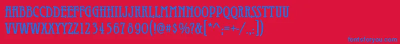 GandalfRegular Font – Blue Fonts on Red Background