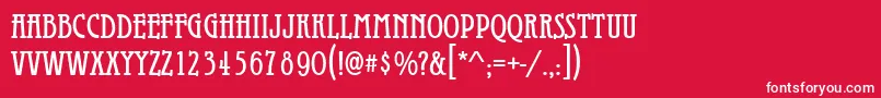 フォントGandalfRegular – 赤い背景に白い文字