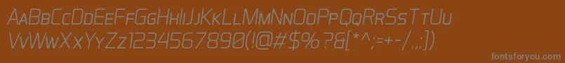 フォントAeroMaticsDisplayLightItalic – 茶色の背景に灰色の文字