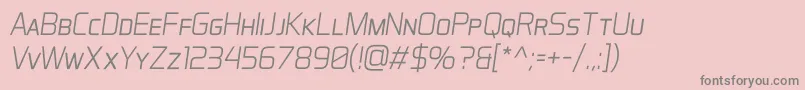 AeroMaticsDisplayLightItalic Font – Gray Fonts on Pink Background