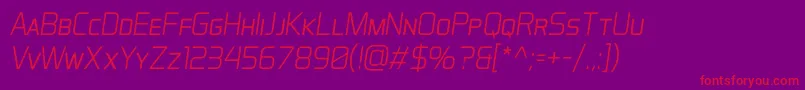 AeroMaticsDisplayLightItalic Font – Red Fonts on Purple Background