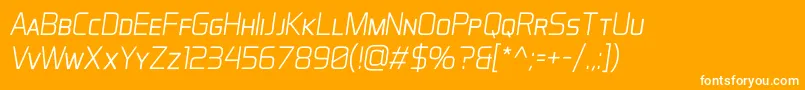 Police AeroMaticsDisplayLightItalic – polices blanches sur fond orange