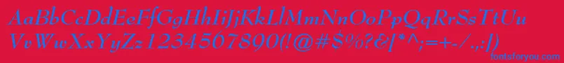 BernhardmodernstdBoldit Font – Blue Fonts on Red Background