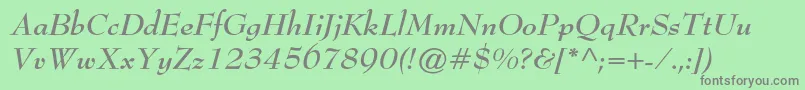 BernhardmodernstdBoldit Font – Gray Fonts on Green Background