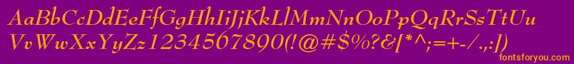 BernhardmodernstdBoldit Font – Orange Fonts on Purple Background