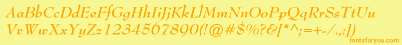 BernhardmodernstdBoldit Font – Orange Fonts on Yellow Background