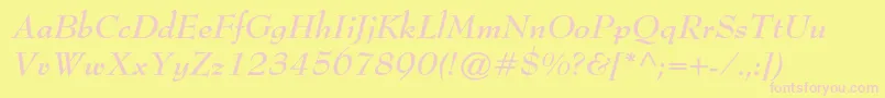 BernhardmodernstdBoldit Font – Pink Fonts on Yellow Background