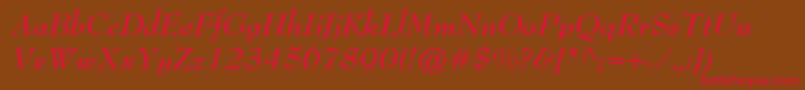 BernhardmodernstdBoldit Font – Red Fonts on Brown Background