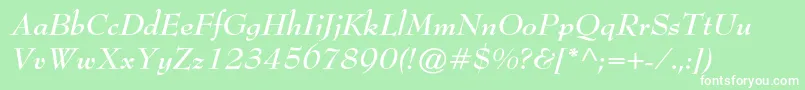 BernhardmodernstdBoldit Font – White Fonts on Green Background