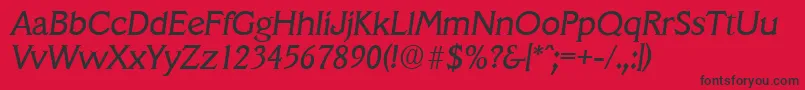 VeracruzSerialRegularitalicDb Font – Black Fonts on Red Background