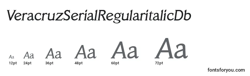 Размеры шрифта VeracruzSerialRegularitalicDb