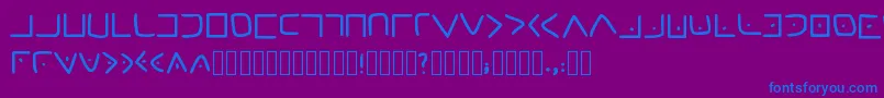 フォントMasonicCipher – 紫色の背景に青い文字