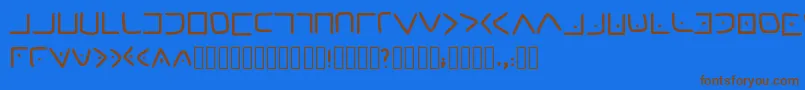 フォントMasonicCipher – 茶色の文字が青い背景にあります。