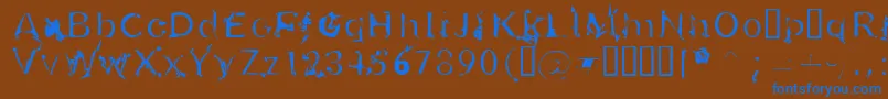 U26fog Font – Blue Fonts on Brown Background