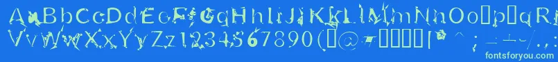 U26fog Font – Green Fonts on Blue Background