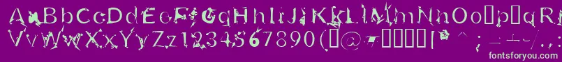 U26fog Font – Green Fonts on Purple Background