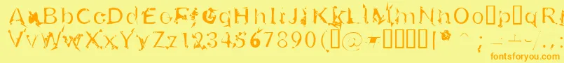 U26fog Font – Orange Fonts on Yellow Background