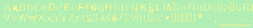 U26fog Font – Yellow Fonts on Green Background