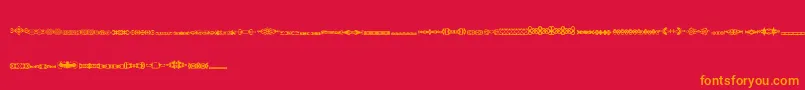 SlTrim1-Schriftart – Orangefarbene Schriften auf rotem Hintergrund