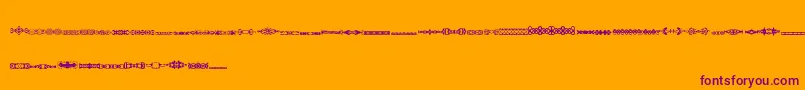 SlTrim1-Schriftart – Violette Schriften auf orangefarbenem Hintergrund