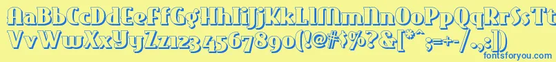 Eastmarkettwonf Font – Blue Fonts on Yellow Background