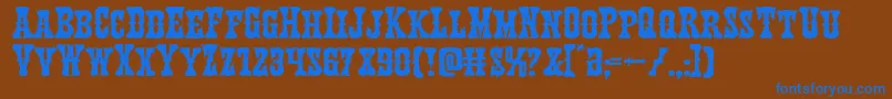 Texasrangerexpand Font – Blue Fonts on Brown Background