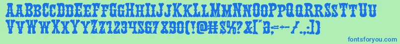 Texasrangerexpand Font – Blue Fonts on Green Background