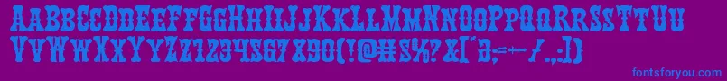 Texasrangerexpand Font – Blue Fonts on Purple Background