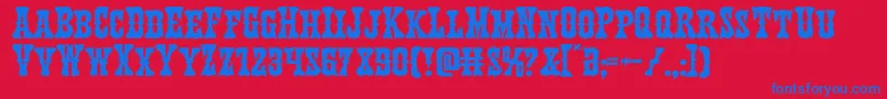 Texasrangerexpand Font – Blue Fonts on Red Background