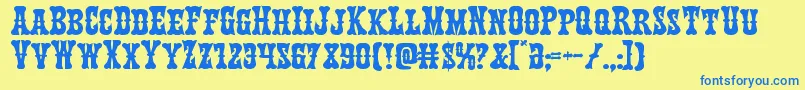 Texasrangerexpand Font – Blue Fonts on Yellow Background