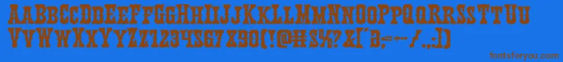 Texasrangerexpand Font – Brown Fonts on Blue Background