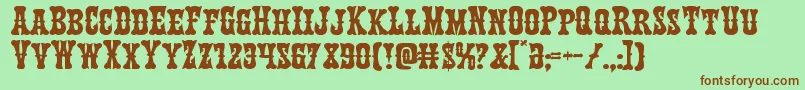 Texasrangerexpand Font – Brown Fonts on Green Background