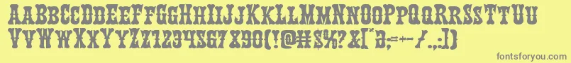 Texasrangerexpand Font – Gray Fonts on Yellow Background