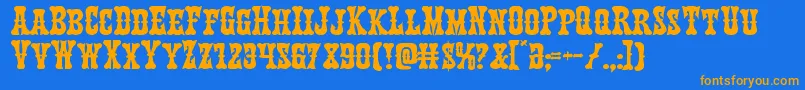 Texasrangerexpand Font – Orange Fonts on Blue Background