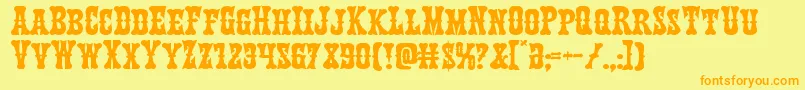Texasrangerexpand Font – Orange Fonts on Yellow Background