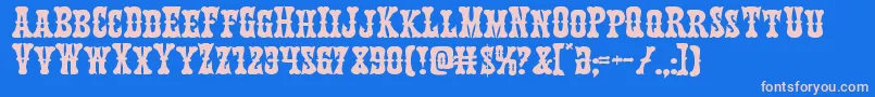 Texasrangerexpand Font – Pink Fonts on Blue Background