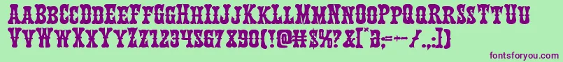 Texasrangerexpand Font – Purple Fonts on Green Background