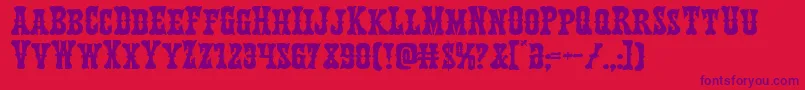 Texasrangerexpand Font – Purple Fonts on Red Background