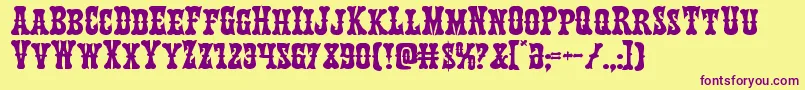 Texasrangerexpand Font – Purple Fonts on Yellow Background